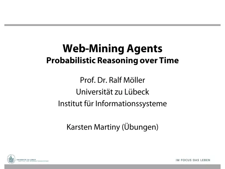 web mining agents probabilistic reasoning over time
