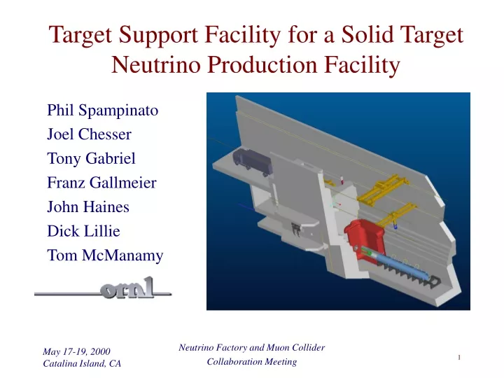 target support facility for a solid target neutrino production facility