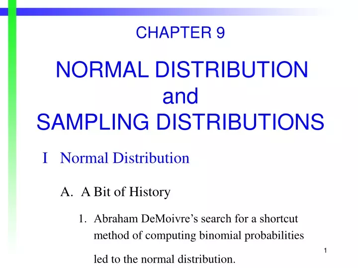 chapter 9 normal distribution and sampling