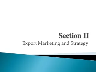 Export Marketing and Strategy