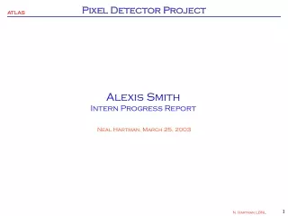 Alexis Smith Intern Progress Report