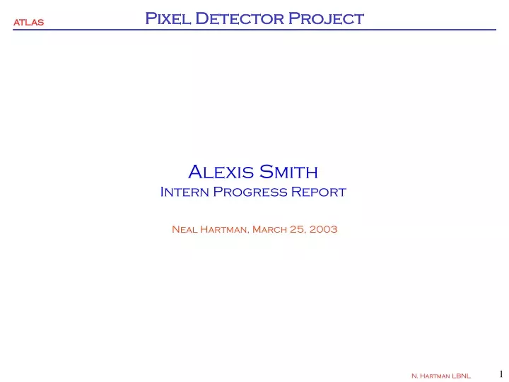 alexis smith intern progress report