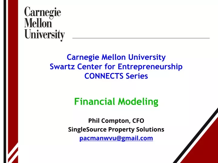 carnegie mellon university swartz center for entrepreneurship connects series
