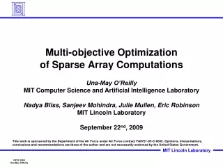 Multi-objective Optimization of Sparse Array Computations