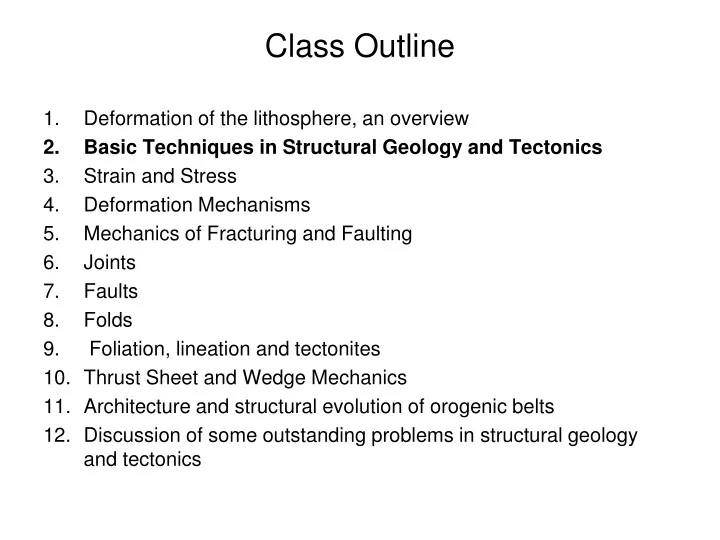 class outline