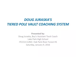DOUG JURASKA’S  TIERED POLE VAULT COACHING SYSTEM