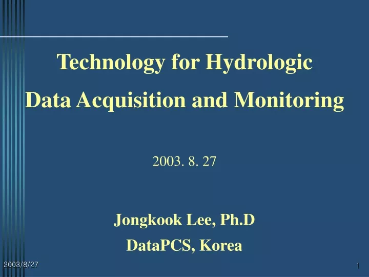 technology for hydrologic data acquisition