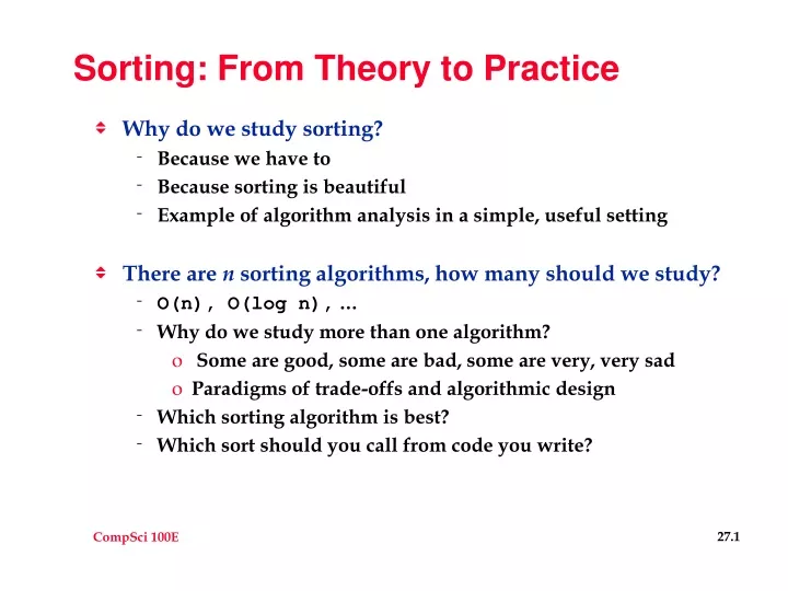 sorting from theory to practice