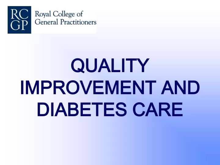 quality improvement and diabetes care