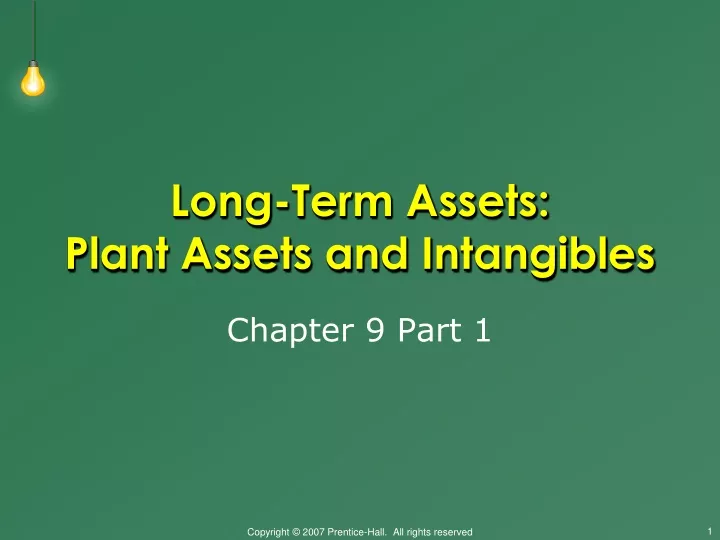 long term assets plant assets and intangibles