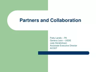Partners and Collaboration