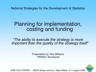 National Strategies for the Development of Statistics