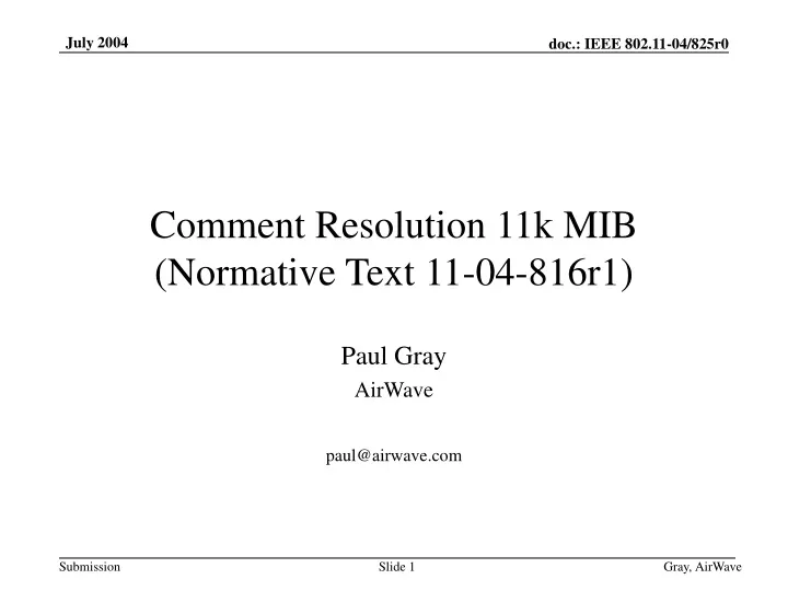 comment resolution 11k mib normative text 11 04 816r1
