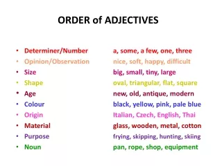 ORDER of ADJECTIVES
