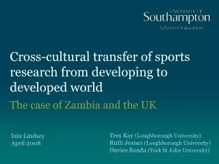 Cross-cultural transfer of sports research from developing to developed world