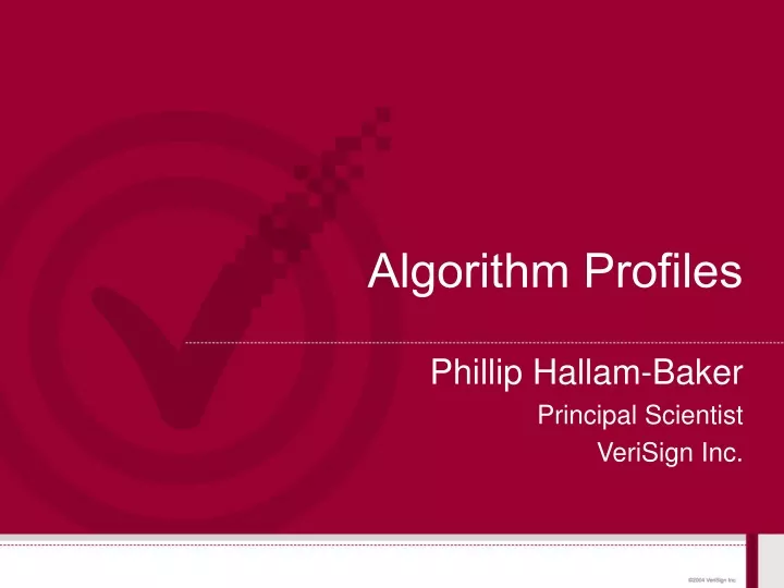 algorithm profiles