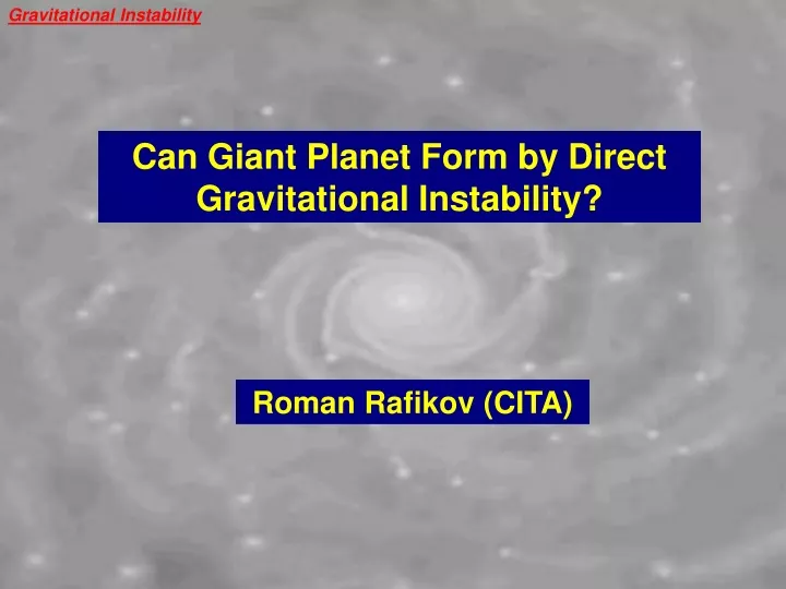 gravitational instability