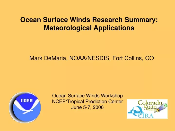 ocean surface winds research summary