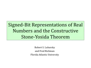 Signed-Bit Representations of Real Numbers and the Constructive Stone-Yosida Theorem