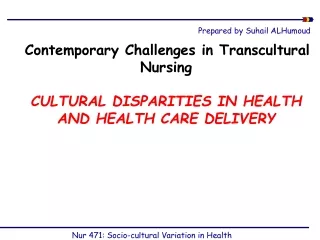 Nur 471: Socio-cultural Variation in Health