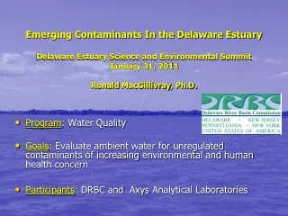 Program :  Water Quality