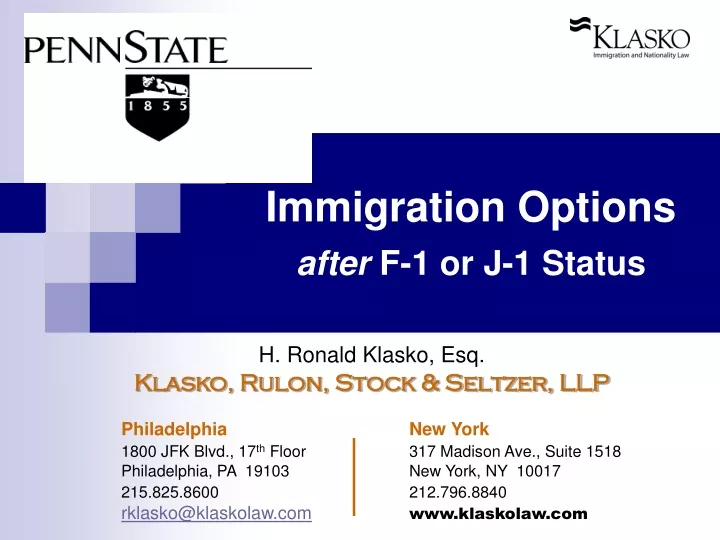 immigration options after f 1 or j 1 status