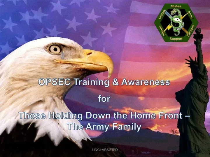opsec training awareness for those holding down
