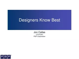 Designers Know Best