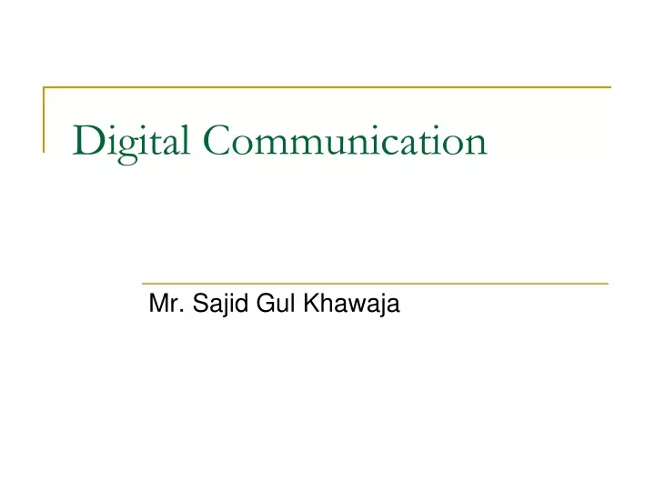 digital communication