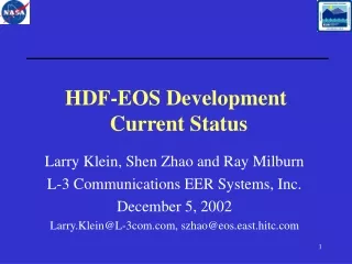 HDF-EOS Development  Current Status