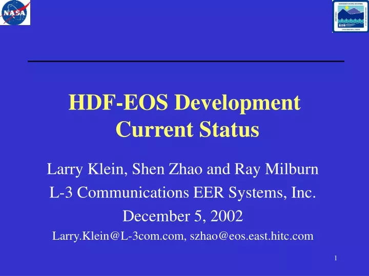 hdf eos development current status