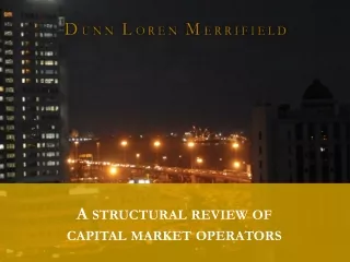 A structural review of capital market operators