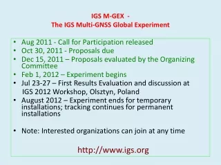 IGS M-GEX  -  The IGS Multi-GNSS Global Experiment