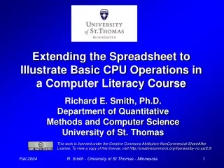 Extending the Spreadsheet to Illustrate Basic CPU Operations in a Computer Literacy Course