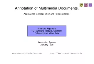 Annotation of Multimedia Documents.