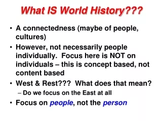 What IS World History???