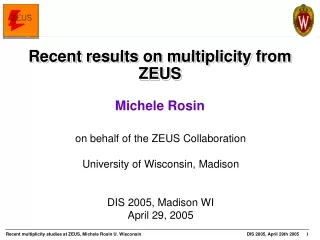 Recent results on multiplicity from ZEUS
