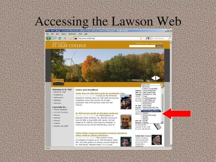 accessing the lawson web