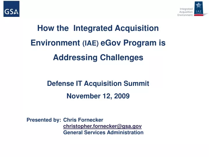 how the integrated acquisition environment