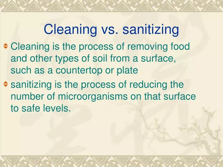 cleaning vs sanitizing