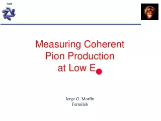 Measuring Coherent Pion Production  at Low E n Jorge G. Morfín Fermilab