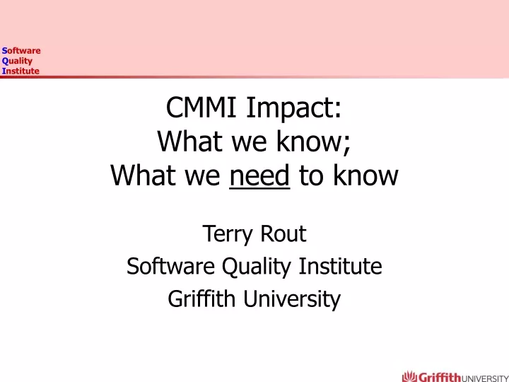 cmmi impact what we know what we need to know