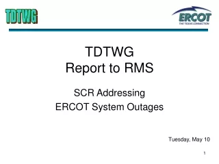 TDTWG  Report to RMS