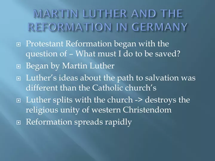 martin luther and the reformation in germany