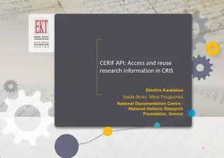 CERIF API: Access and reuse research information in CRIS