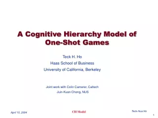 A Cognitive Hierarchy Model of One-Shot Games