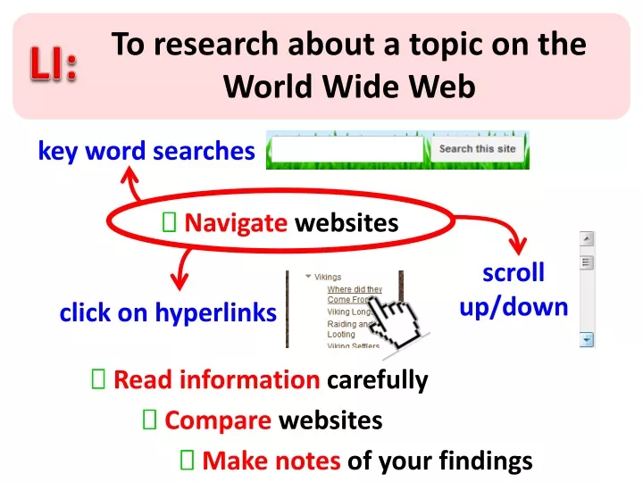 to research about a topic on the world wide web