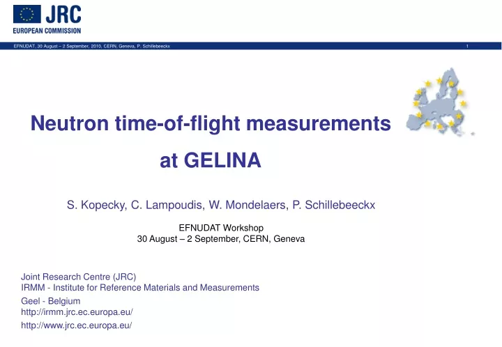 neutron time of flight measurements at gelina
