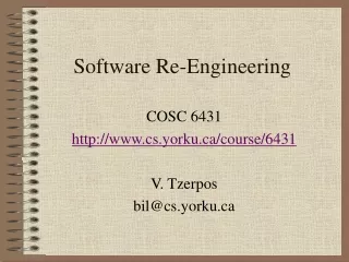 Software Re-Engineering