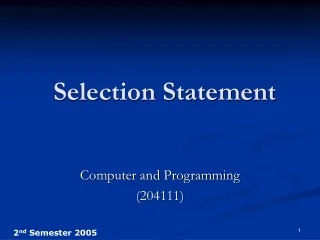 Computer and Programming (204111)
